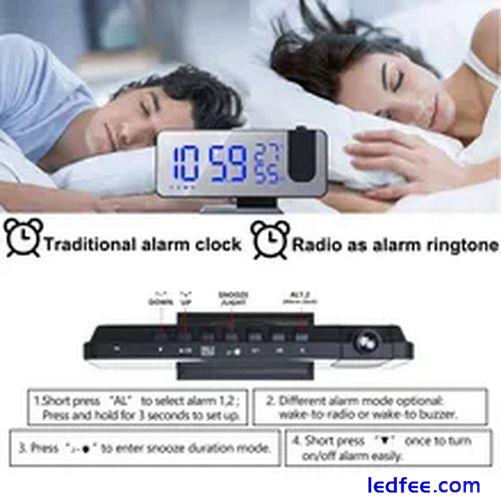 LED Digital Projection Alarm Clock Electronic Alarm Clock with Projection FM Rad 5 