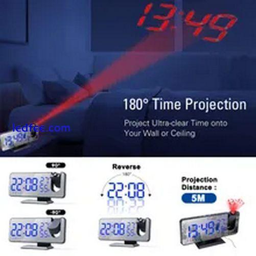 LED Digital Projection Alarm Clock Electronic Alarm Clock with Projection FM Rad 2 