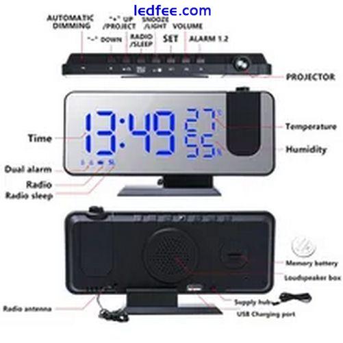 LED Digital Projection Alarm Clock Electronic Alarm Clock with Projection FM Rad 3 