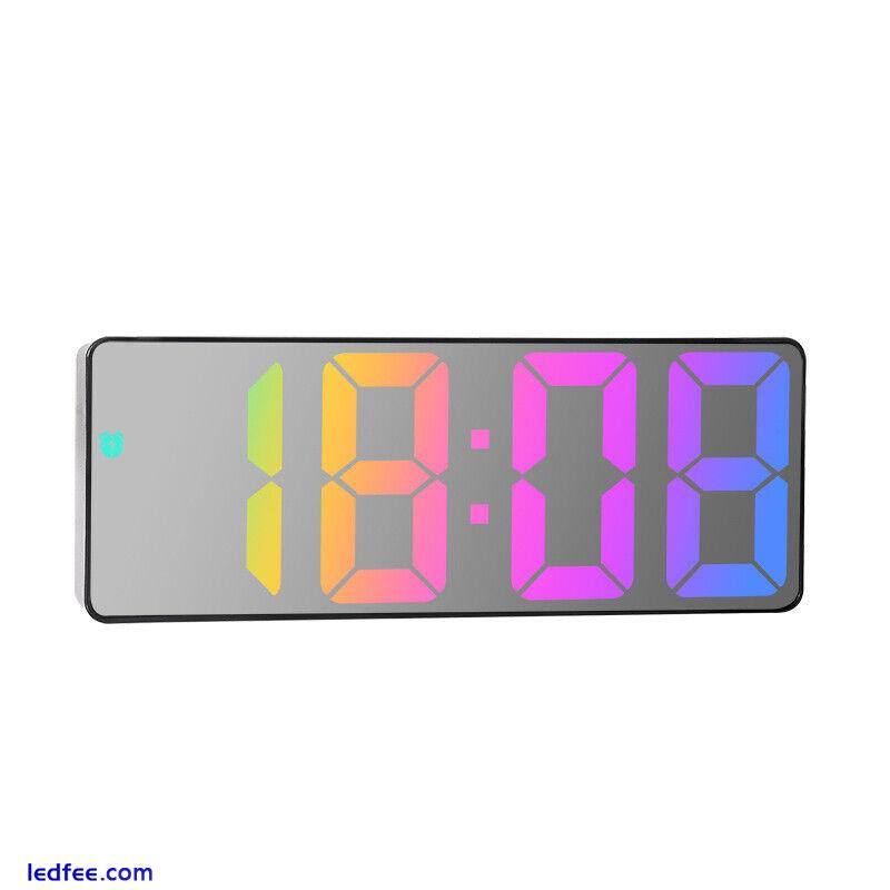 Electronic Clock Alarm Clock LED Digital Large Number Clock Colorful Light 3 