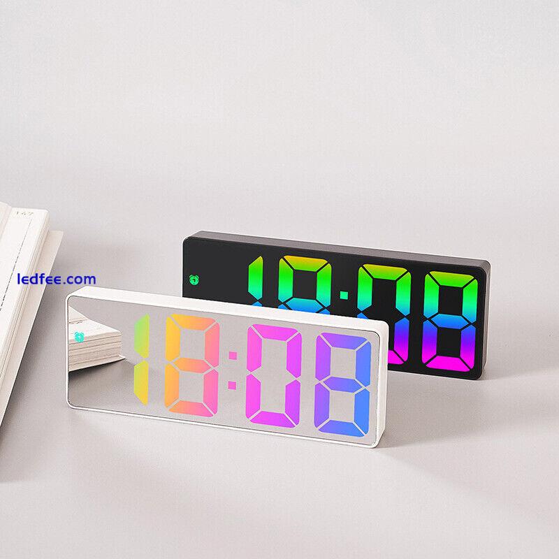 Electronic Clock Alarm Clock LED Digital Large Number Clock Colorful Light 1 