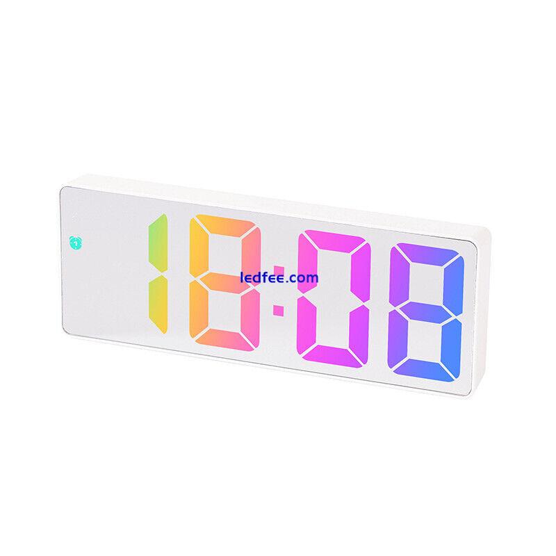 Electronic Clock Alarm Clock LED Digital Large Number Clock Colorful Light 0 