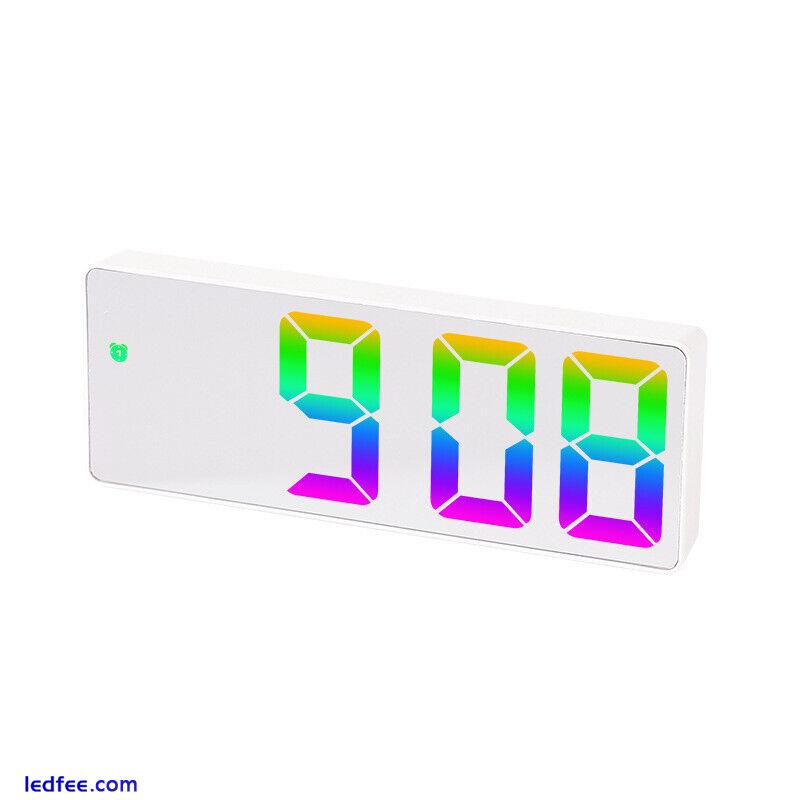 Electronic Clock Alarm Clock LED Digital Large Number Clock Colorful Light 4 