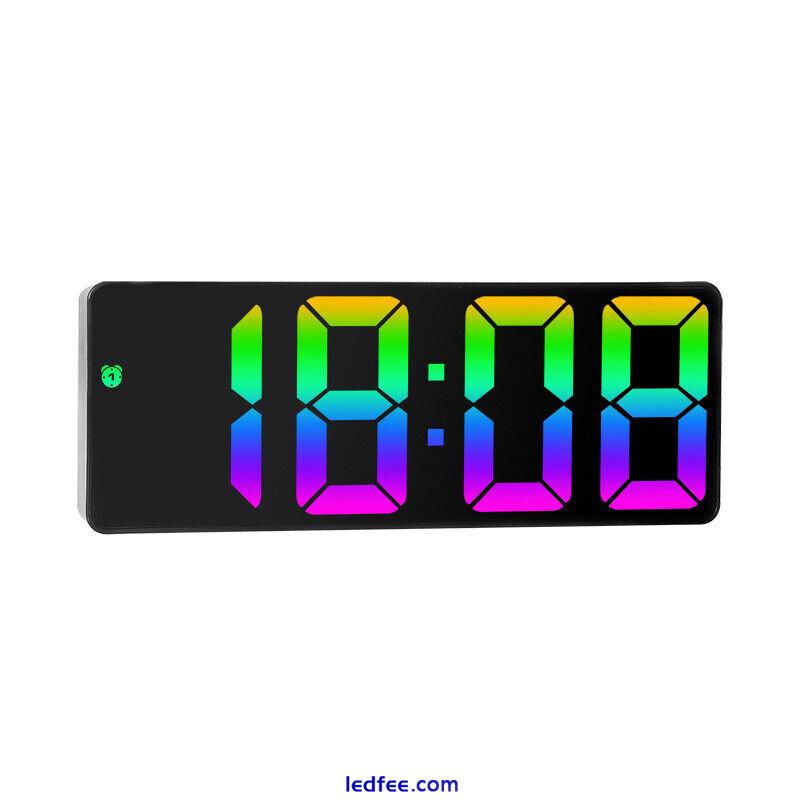 Electronic Clock Alarm Clock LED Digital Large Number Clock Colorful Light 5 