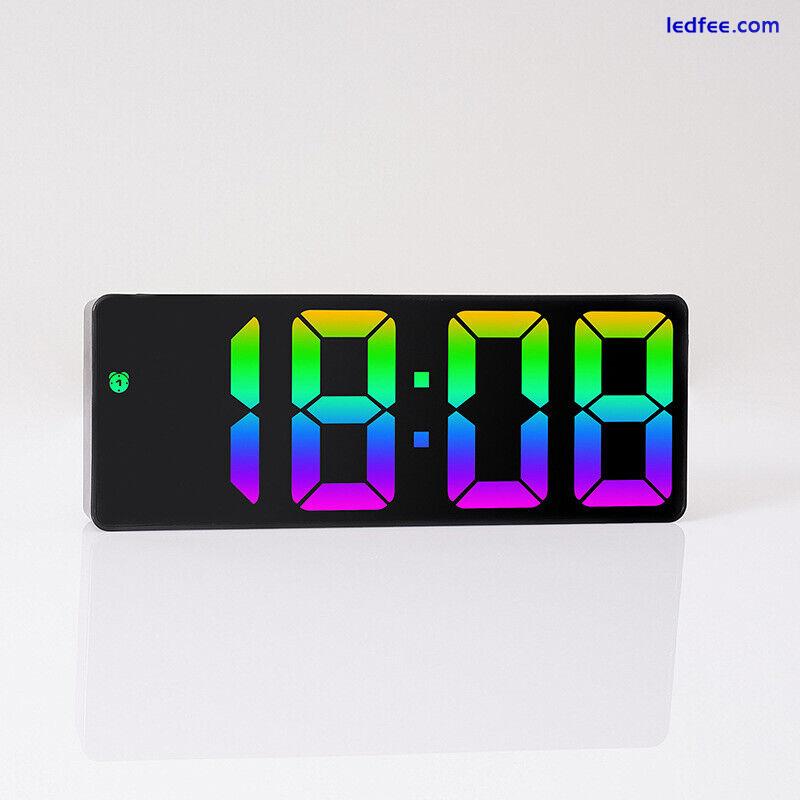 Electronic Clock Alarm Clock LED Digital Large Number Clock Colorful Light 2 