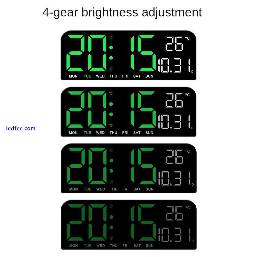 LED Digital Wall Clock Wall Time Temperature Humidity Display Electronic N3D3 1 