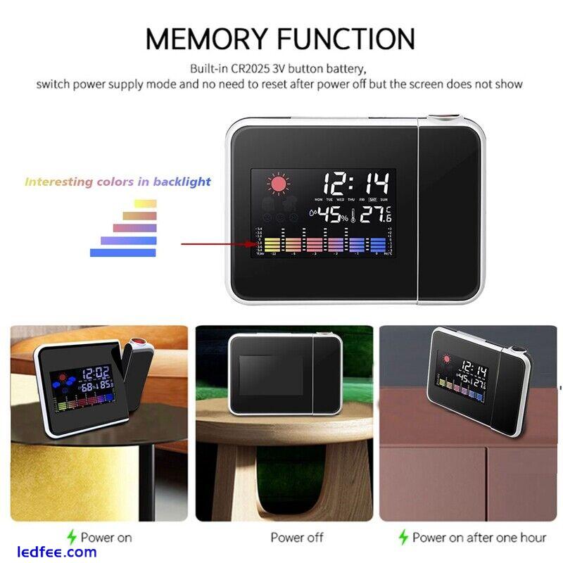 LED Digital Projection Alarm Clock Temperature  Desk Time Date Display1663 1 