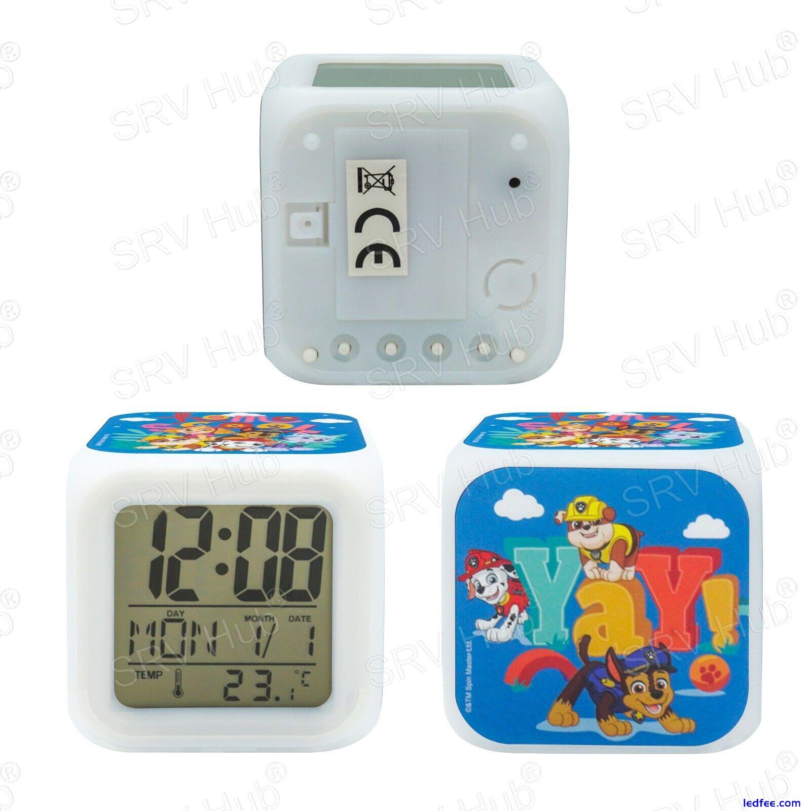 8cm Kids Licensed Modern Digital Alarm Clock, Night LED Glowing Bedroom Gift 3+Y 4 