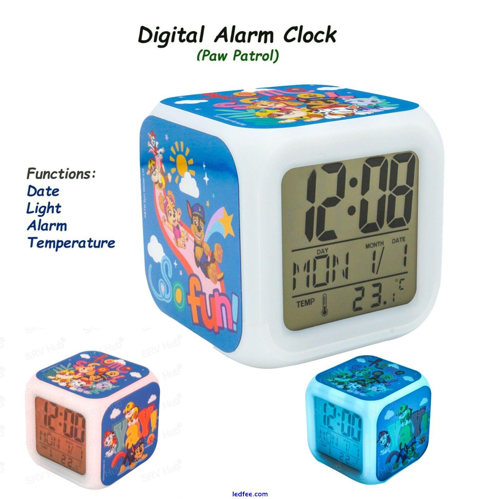 8cm Kids Licensed Modern Digital Alarm Clock, Night LED Glowing Bedroom Gift 3+Y 0 