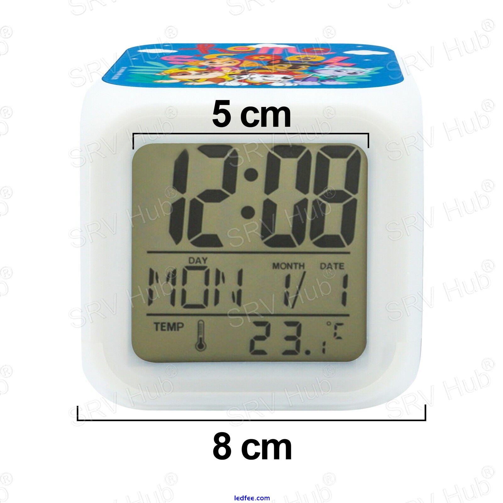 8cm Kids Licensed Modern Digital Alarm Clock, Night LED Glowing Bedroom Gift 3+Y 2 