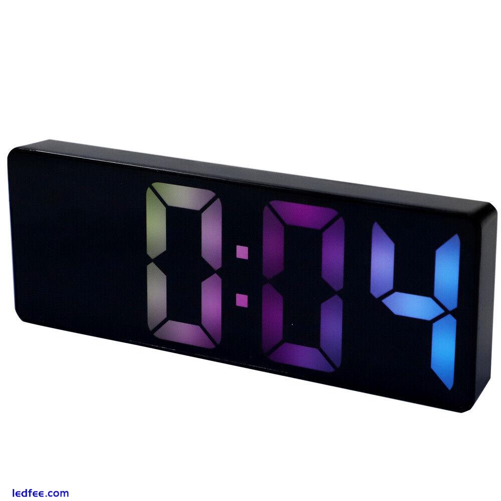 LED Display Compact Silent Desk Clock Electric Alarm Clock Office Table Clock 4 