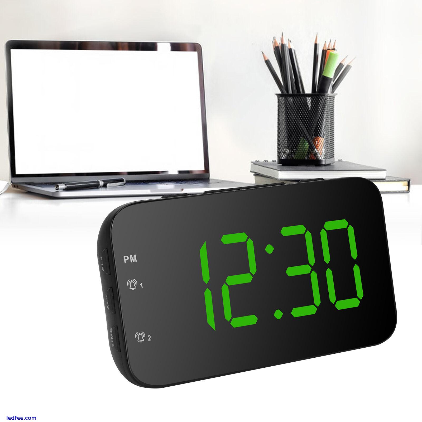 LED Digital Alarm Clock Desk Clock With Snooze Bedroom Clock Green PLM 3 