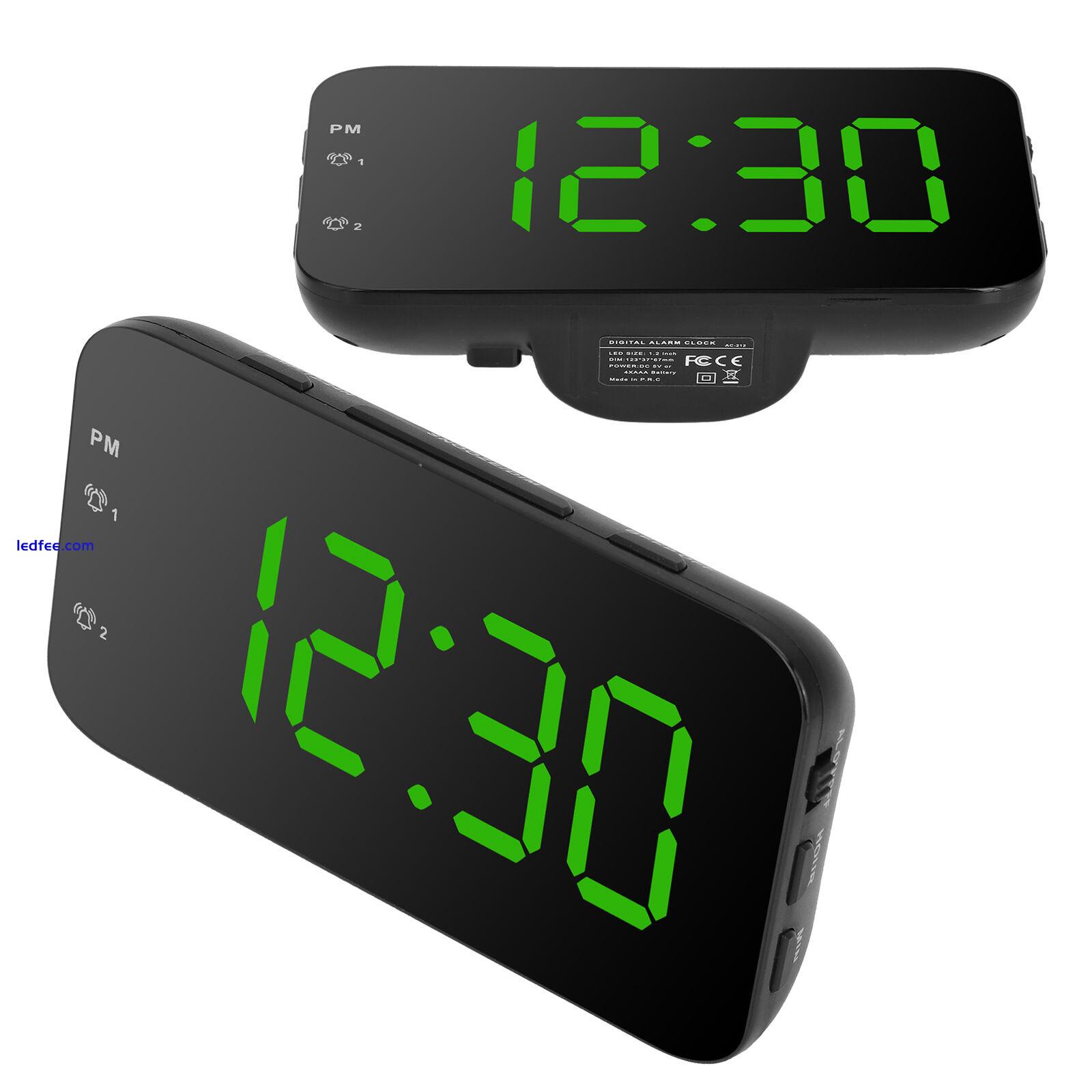 LED Digital Alarm Clock Desk Clock With Snooze Bedroom Clock Green PLM 5 