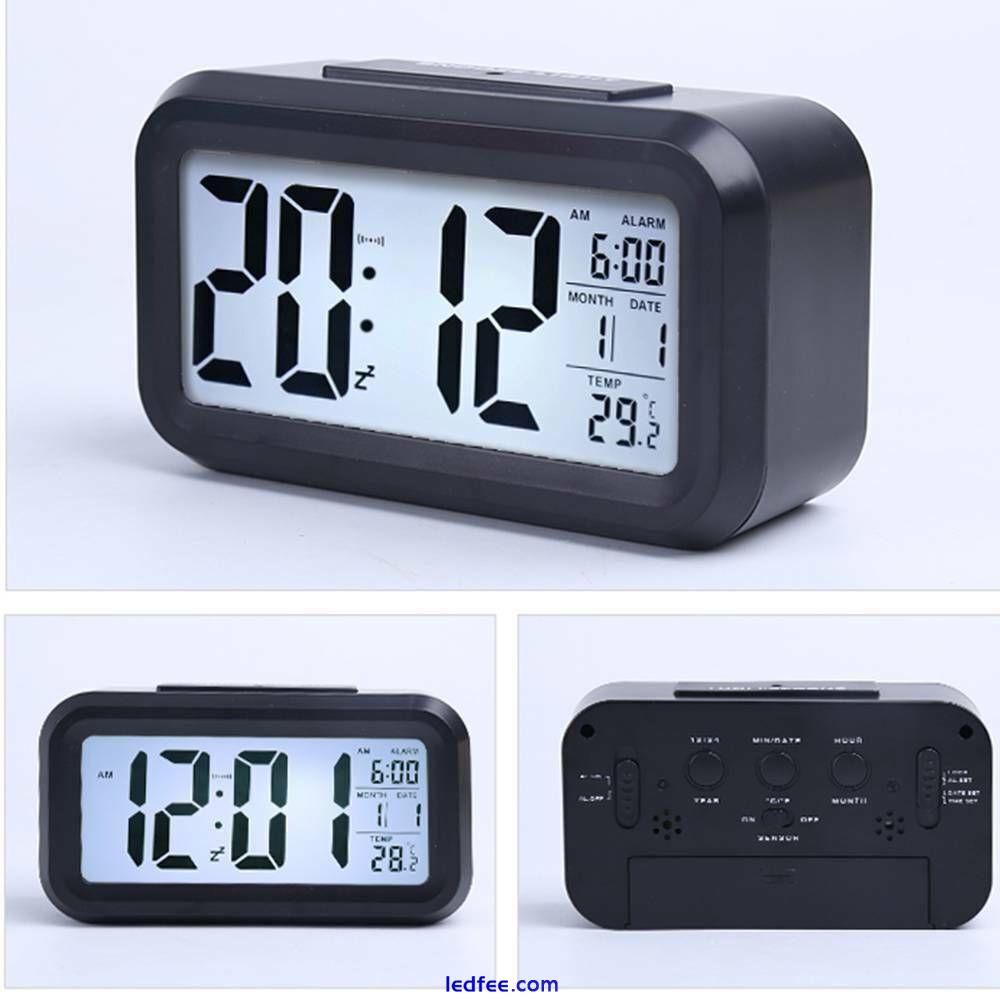 Calendar Nightlight Alarm Clock Number Clock Electronic Clock LED Digital 4 