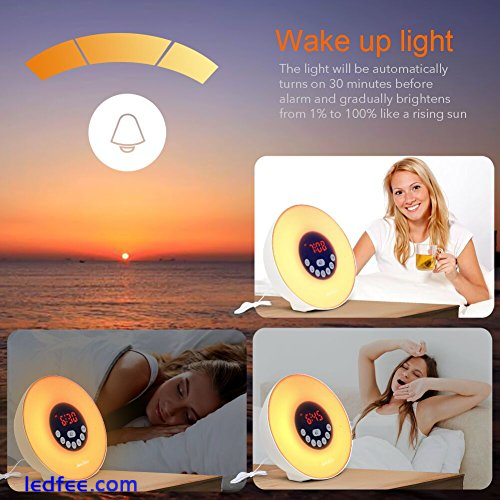 Alarm Clock Digital LED Wake Up Light Sunrise Alarm Clock **PROMOTION** 0 