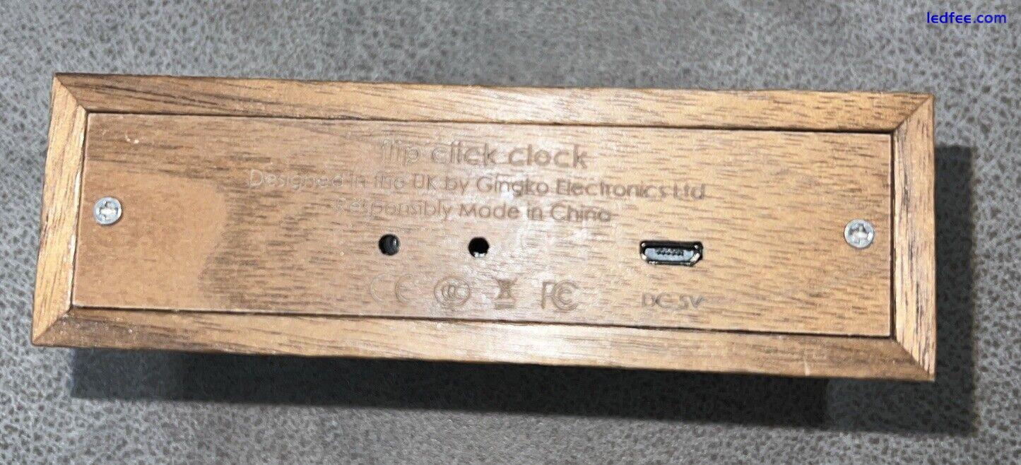 Gingko Flip Click Clock with LED & Sound Activation made from Recycled Wood 1 