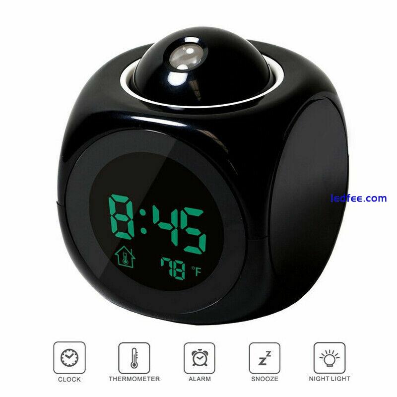 Digital Projection Alarm Clock With LCD Display Voice Talking LED Projector 0 