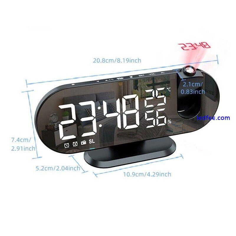 Led Digital Alarm Clock Table Electronics USB Wake up Projector Alarm Radio FM 4 