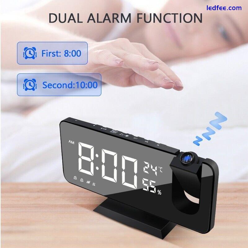 Led Digital Alarm Clock Table Electronics USB Wake up Projector Alarm Radio FM 0 