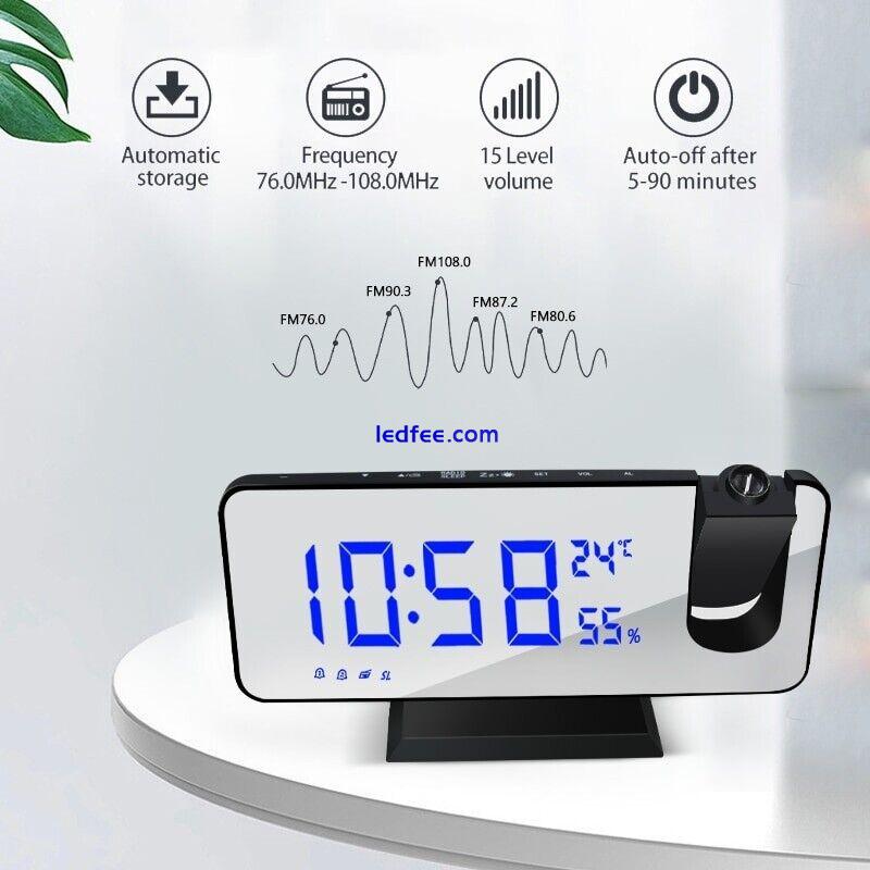 Led Digital Alarm Clock Table Electronics USB Wake up Projector Alarm Radio FM 3 