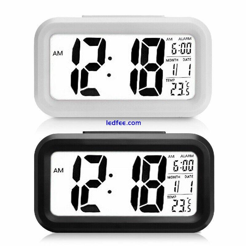 5.3 Inch Smart Simple Silent LED Digital Alarm Clock w/ Date Temp Display 0 