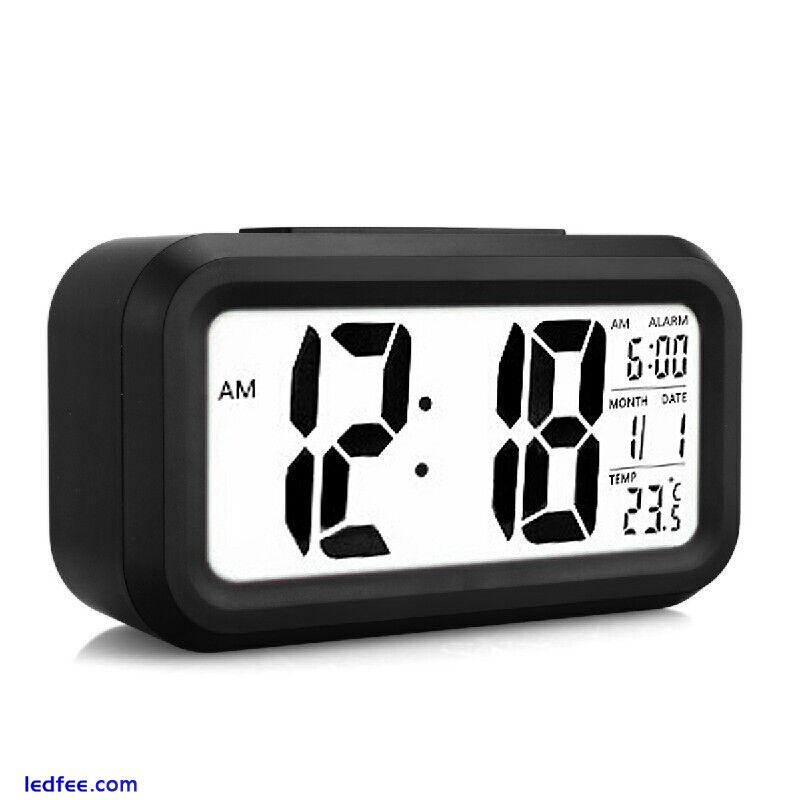 5.3 Inch Smart Simple Silent LED Digital Alarm Clock w/ Date Temp Display 3 