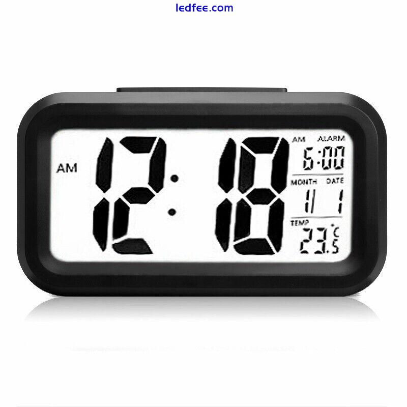 5.3 Inch Smart Simple Silent LED Digital Alarm Clock w/ Date Temp Display 4 