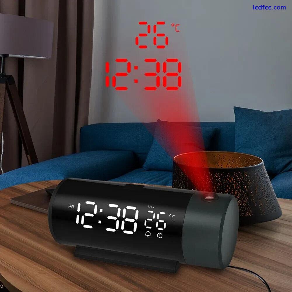 LED display rotating spotlight projection alarm clock 1 