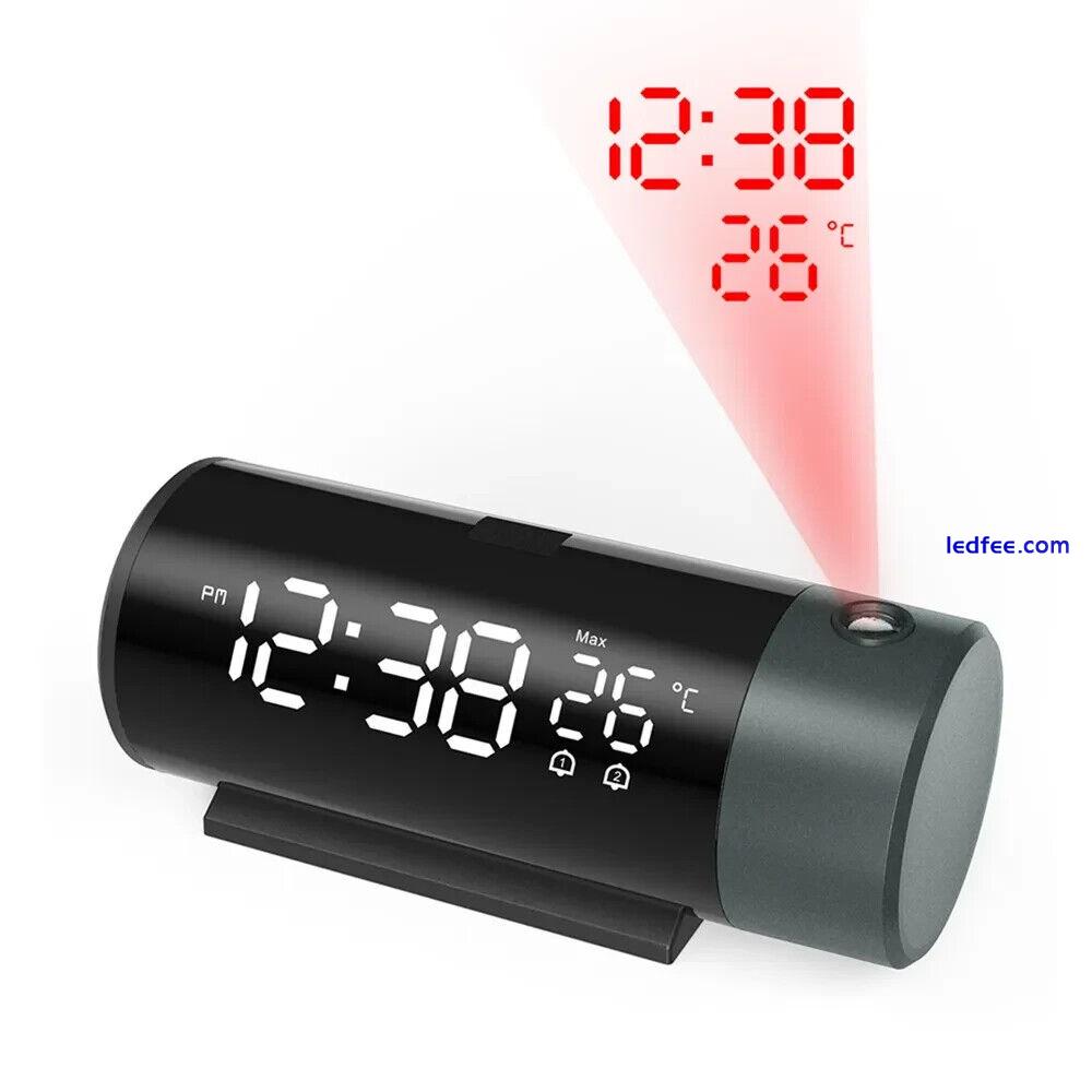 LED display rotating spotlight projection alarm clock 5 