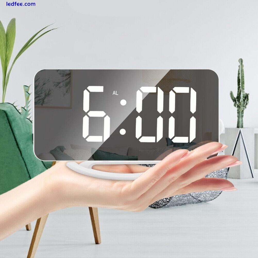 LED Screen Mirror Digital Display Wake Up Clock Desktop Electronic Alarm Clock 1 