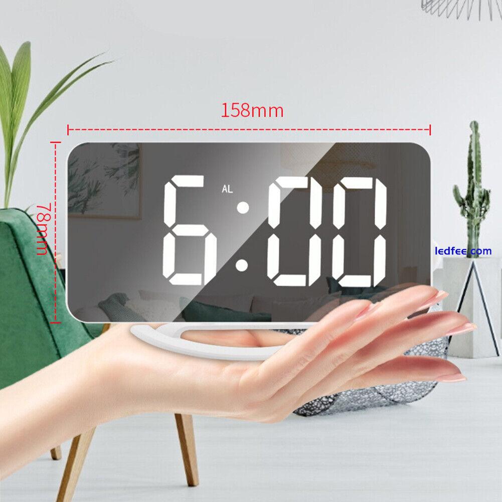 LED Screen Mirror Digital Display Wake Up Clock Desktop Electronic Alarm Clock 4 