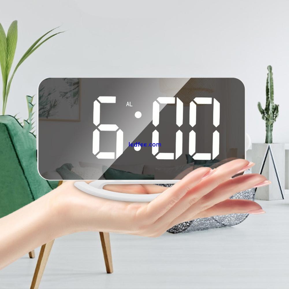 LED Screen Mirror Digital Display Wake Up Clock Desktop Electronic Alarm Clock 5 