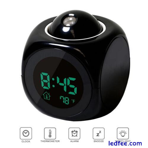 Digital Projection Alarm Clock With LCD Display Voice Talking LED Projector 4 