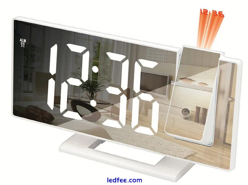 LED Digital Alarm Clock Projector Ceiling with Time Temperature Display Backligh 5 