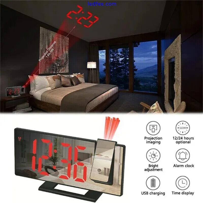 LED Digital Alarm Clock Projector Ceiling with Time Temperature Display Backligh 1 