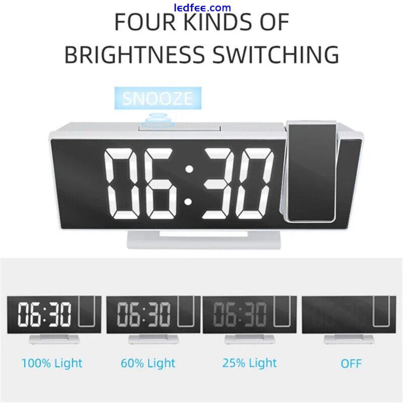 LED Digital Alarm Clock Projector Ceiling with Time Temperature Display Backligh 4 