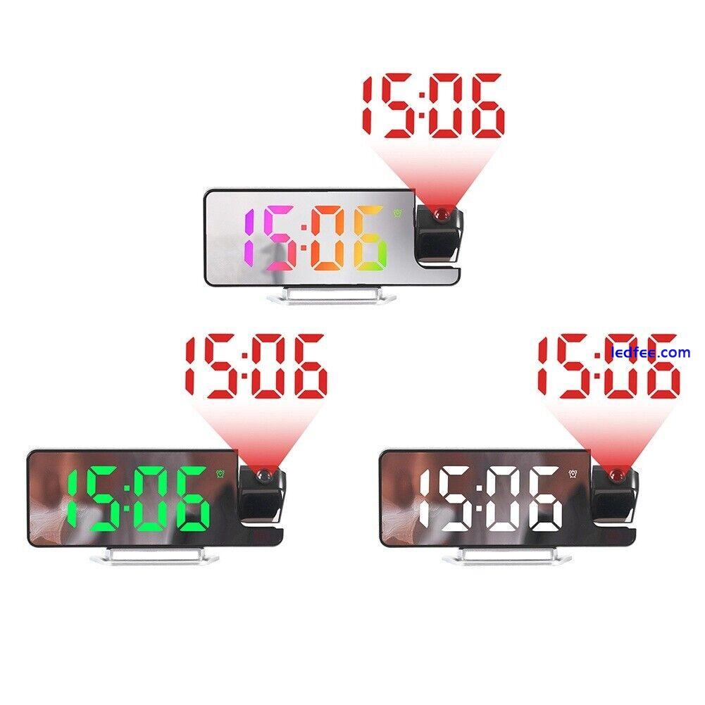 LED Projection Alarm Clock Display Temperature Sensing Electronic Clock 0 