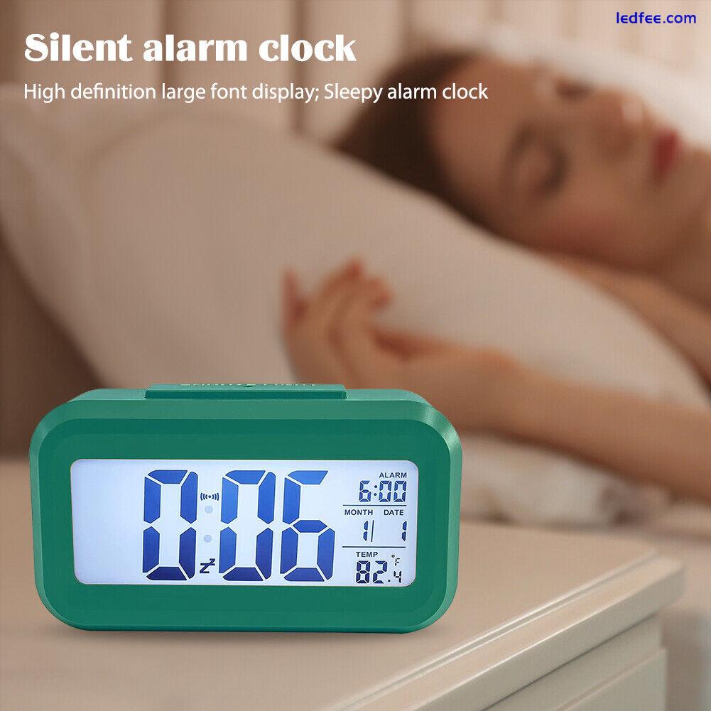 Digital Desktop Clocks Light-sensitive LED Clock Rechargeable for Bedside Office 3 