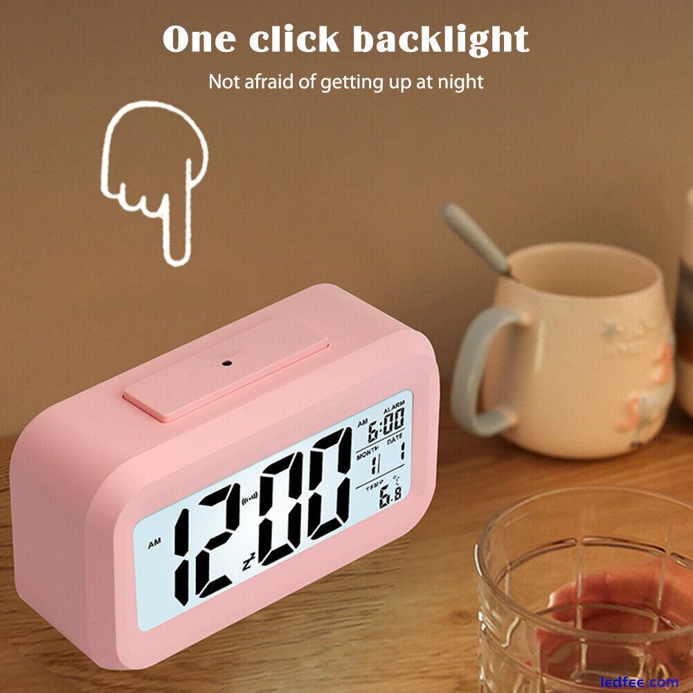 Digital Desktop Clocks Light-sensitive LED Clock Rechargeable for Bedside Office 1 