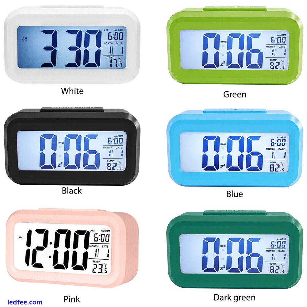 Digital Desktop Clocks Light-sensitive LED Clock Rechargeable for Bedside Office 5 