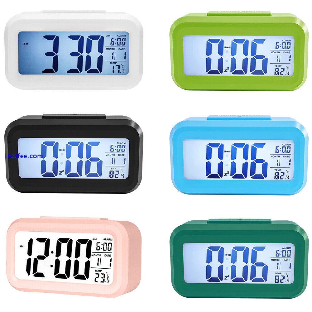 Digital Desktop Clocks Light-sensitive LED Clock Rechargeable for Bedside Office 4 