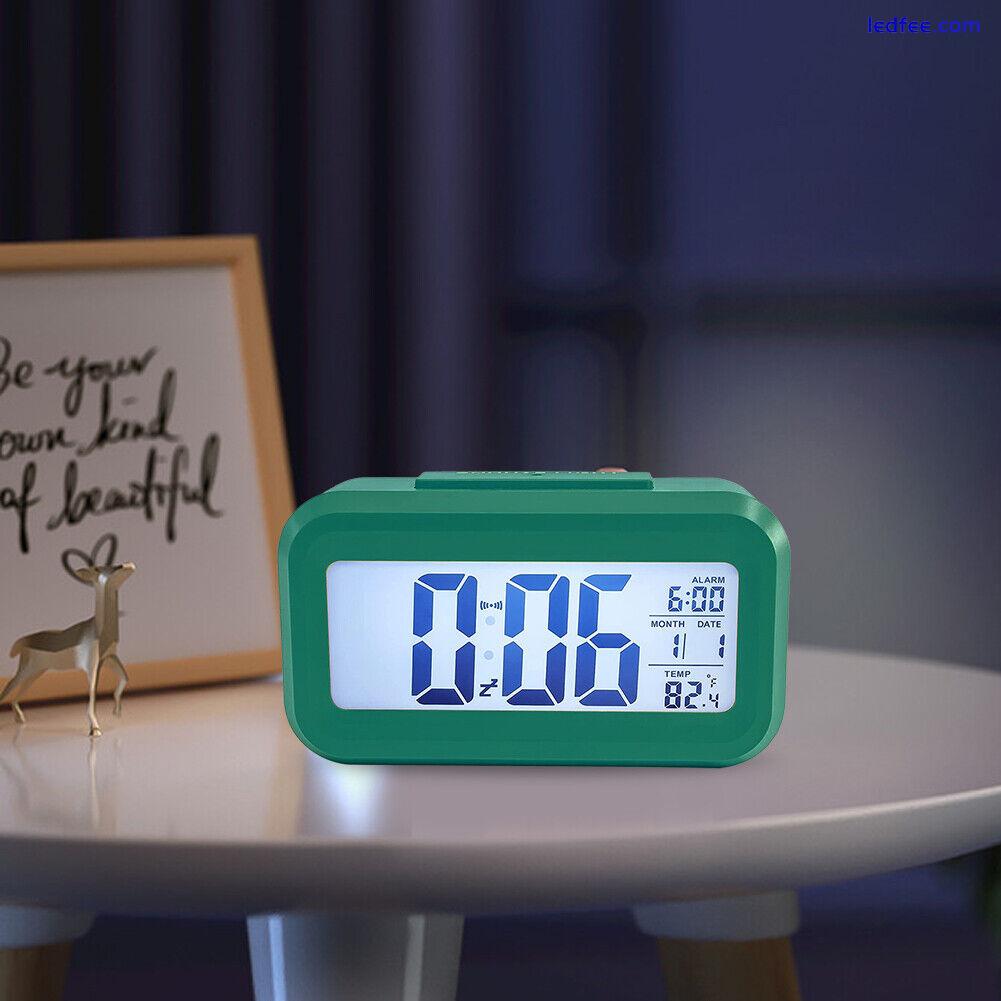 Digital Desktop Clocks Light-sensitive LED Clock Rechargeable for Bedside Office 2 