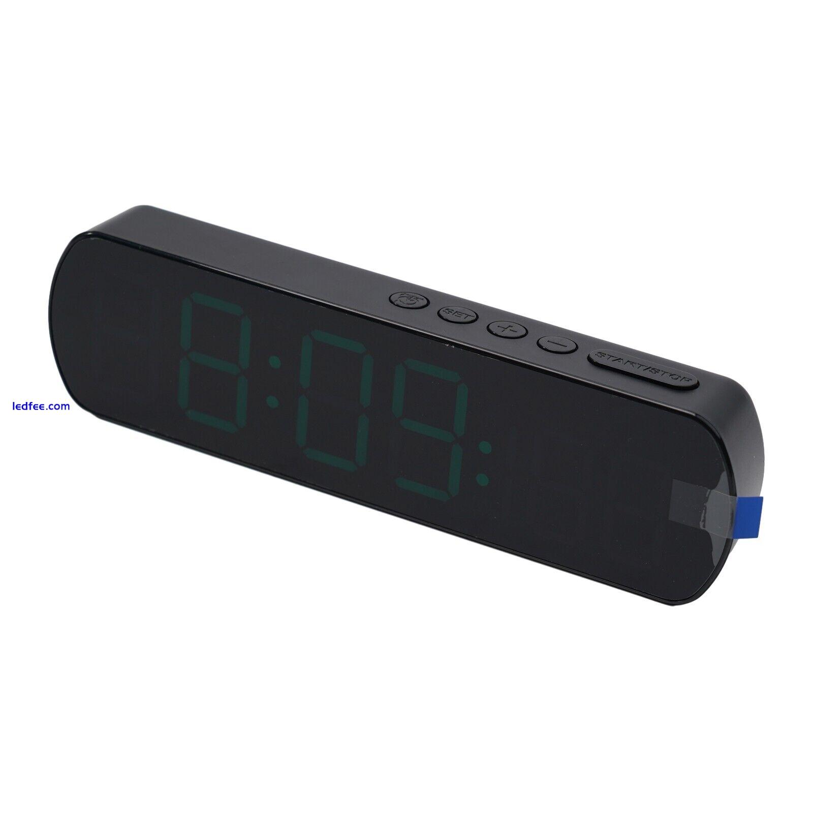 Functional LED Timer Alarm Clock Rectangular Design with Temperature Humidity 4 