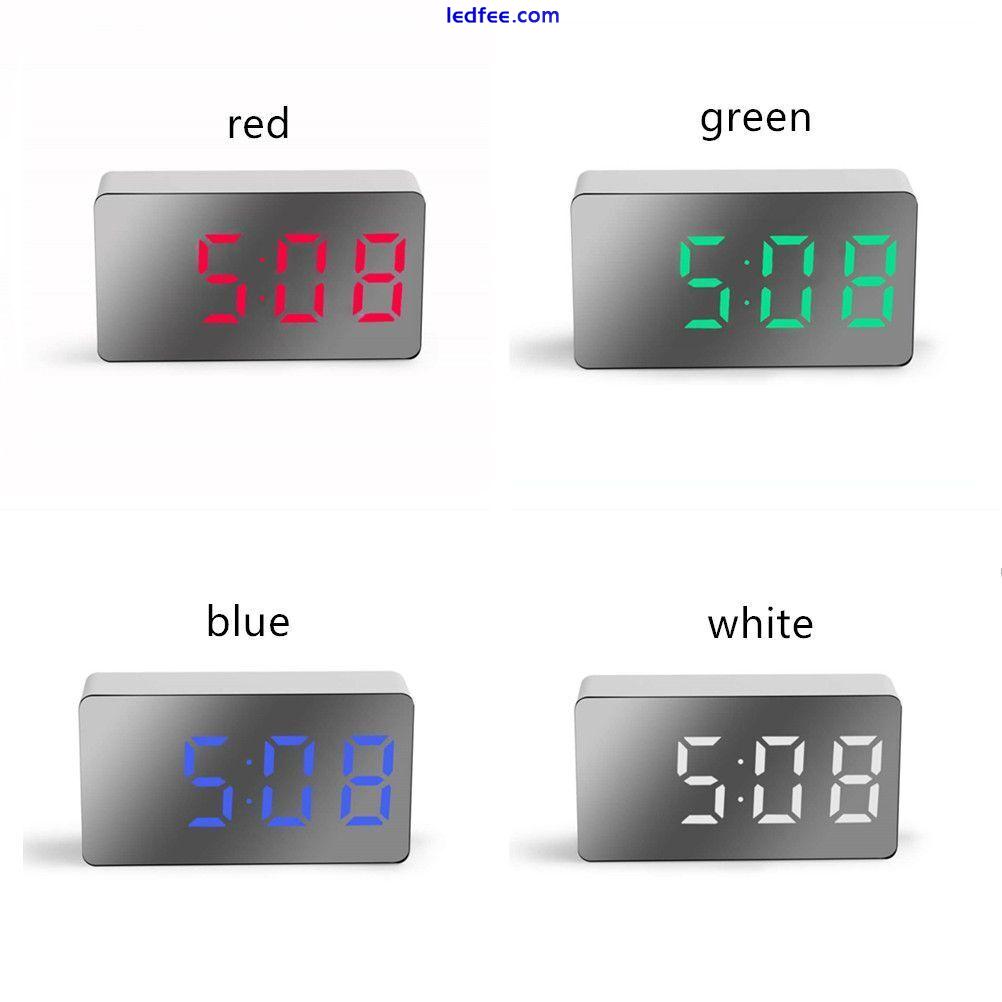 Display Time Led Light Mirror Clock LED Display Digital Alarm Clock Snooze 1 