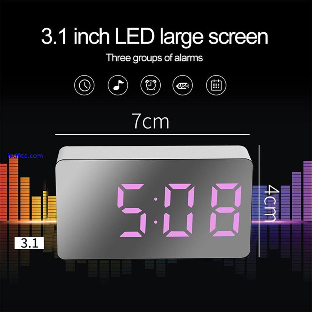 Display Time Led Light Mirror Clock LED Display Digital Alarm Clock Snooze 0 