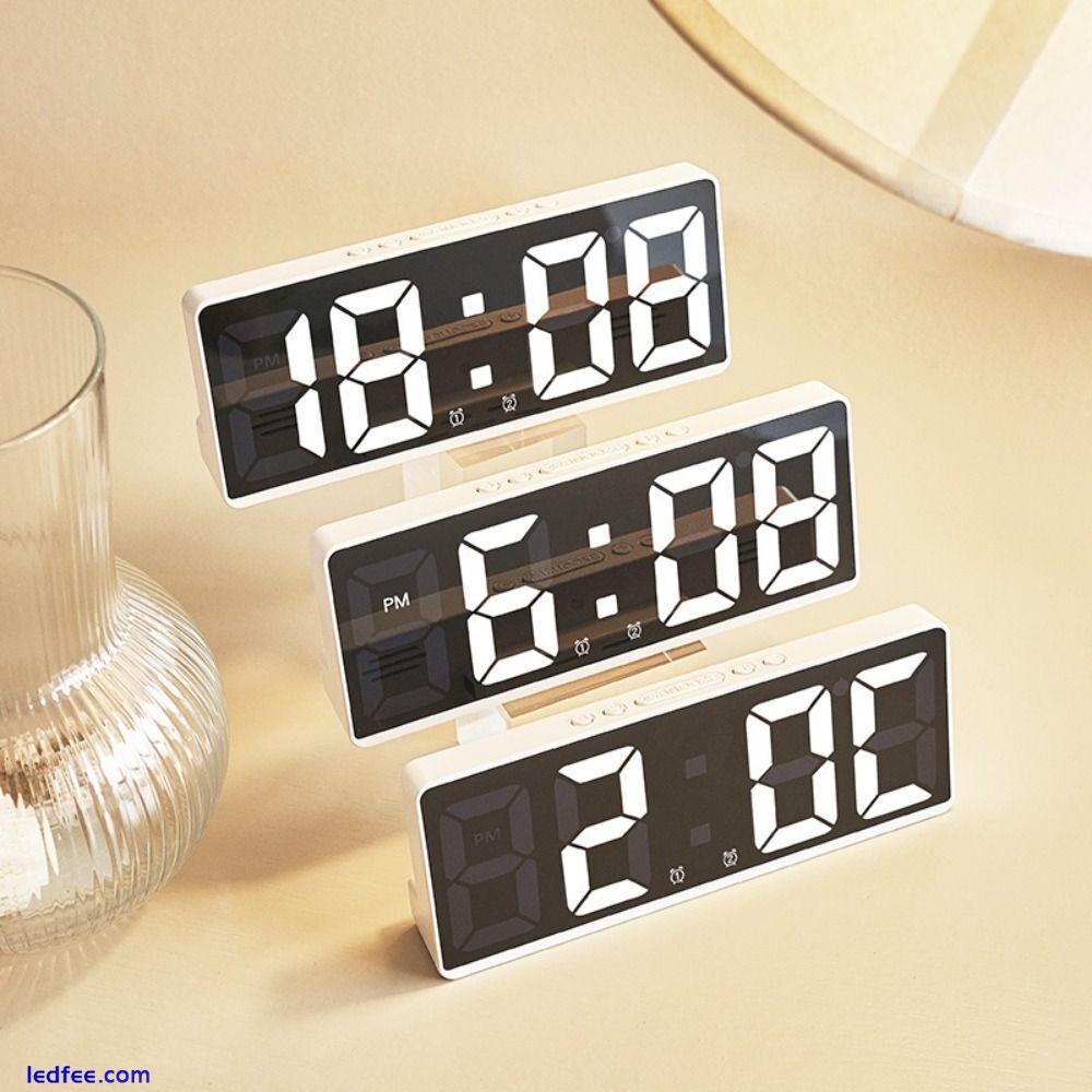 Calendar Backlight Large Number LED Digital Alarm Clock Electronic Clock 4 