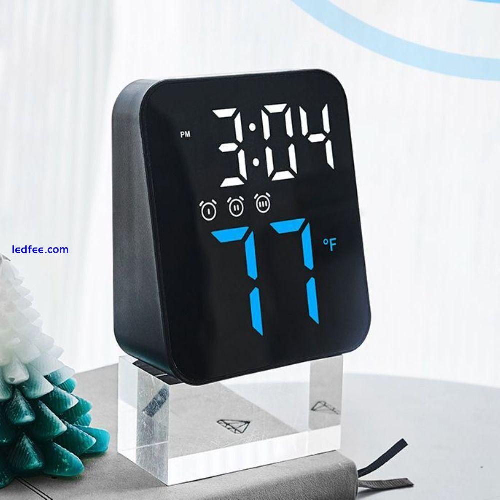 LED Digital Alarm Clock Temperature Date Display Large Number Nightlight Screen 4 