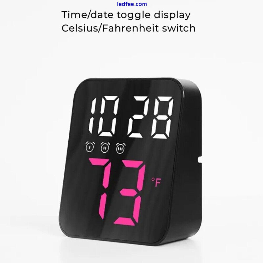 LED Digital Alarm Clock Temperature Date Display Large Number Nightlight Screen 5 