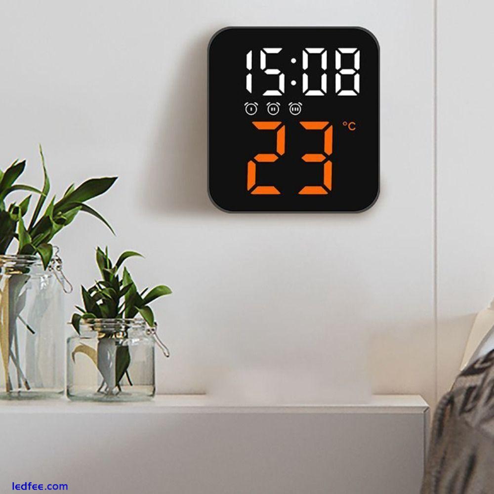 LED Digital Alarm Clock Temperature Date Display Large Number Nightlight Screen 1 