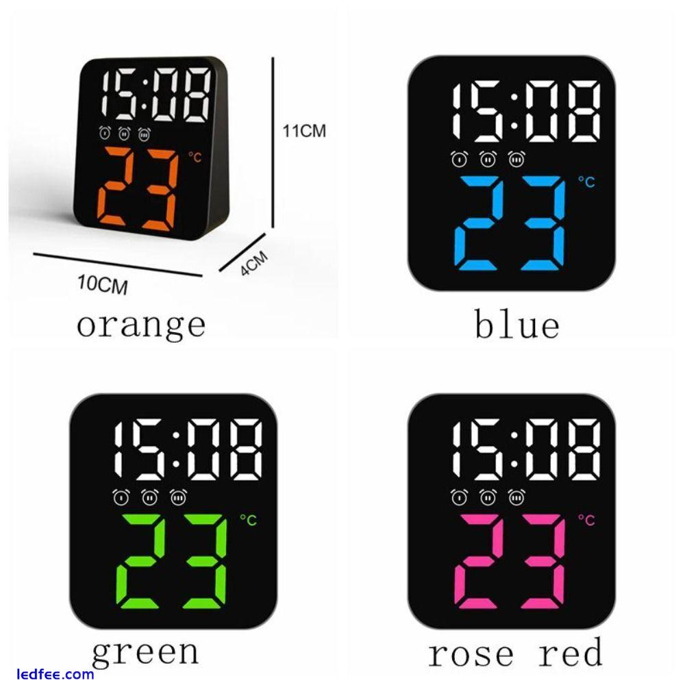 LED Digital Alarm Clock Temperature Date Display Large Number Nightlight Screen 0 